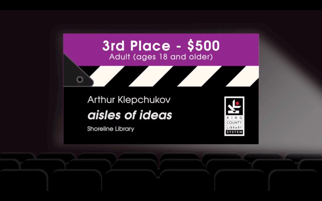 "aisles of ideas" awarded 3rd Place at 2020 KCLS Reel Fest